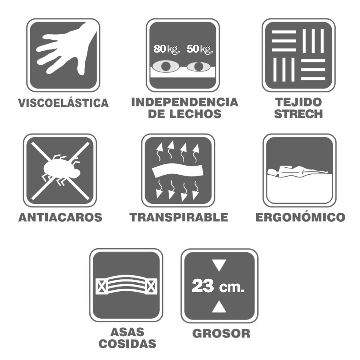 Matalàs d'escuma HR+visco, domotex®, model CHESTE.