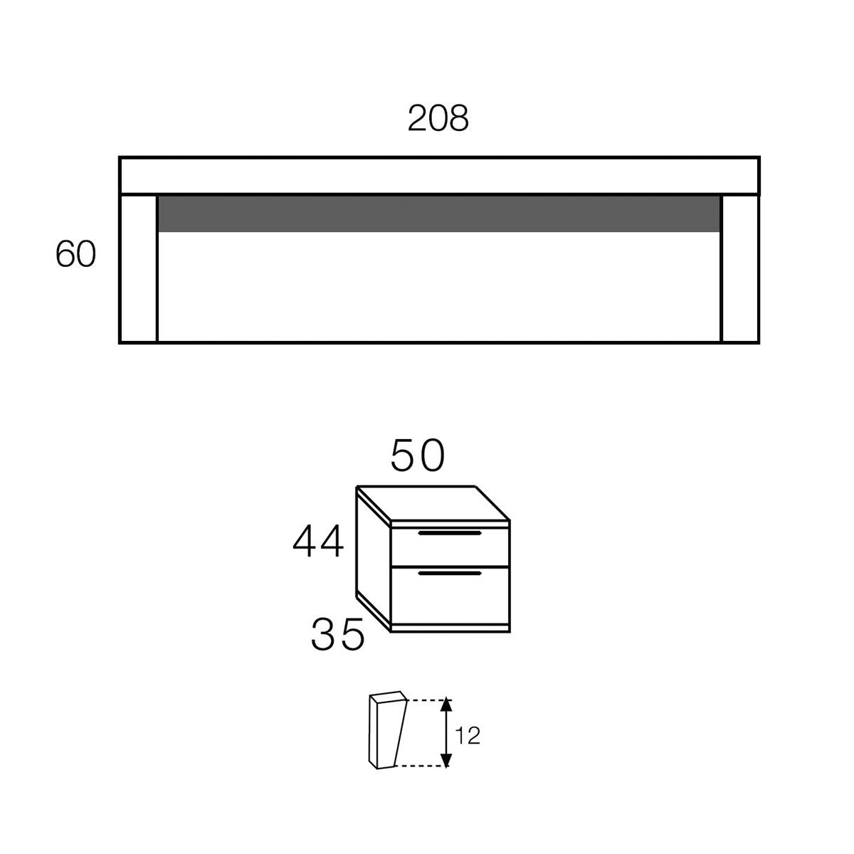 Capçal + 2 tauletes model BENIPARRELL.