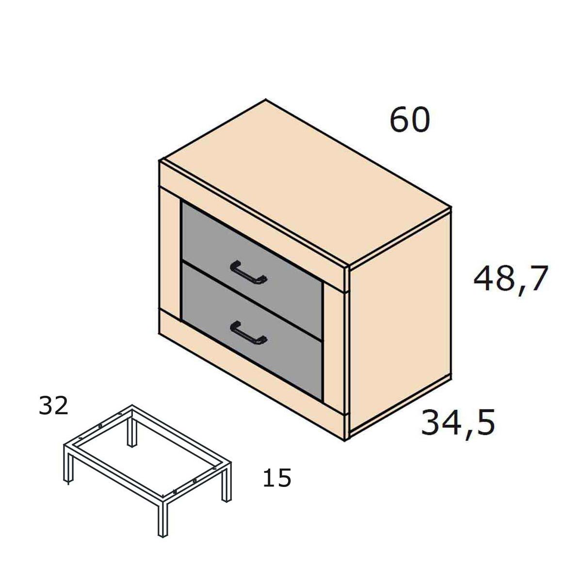 Capçal + 2 tauletes model BENIPARRELL.