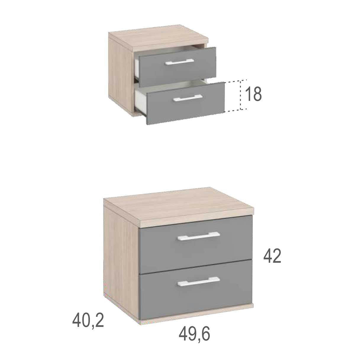 Llit niu juvenil doble amb calaix i prestatges model PICANYA.