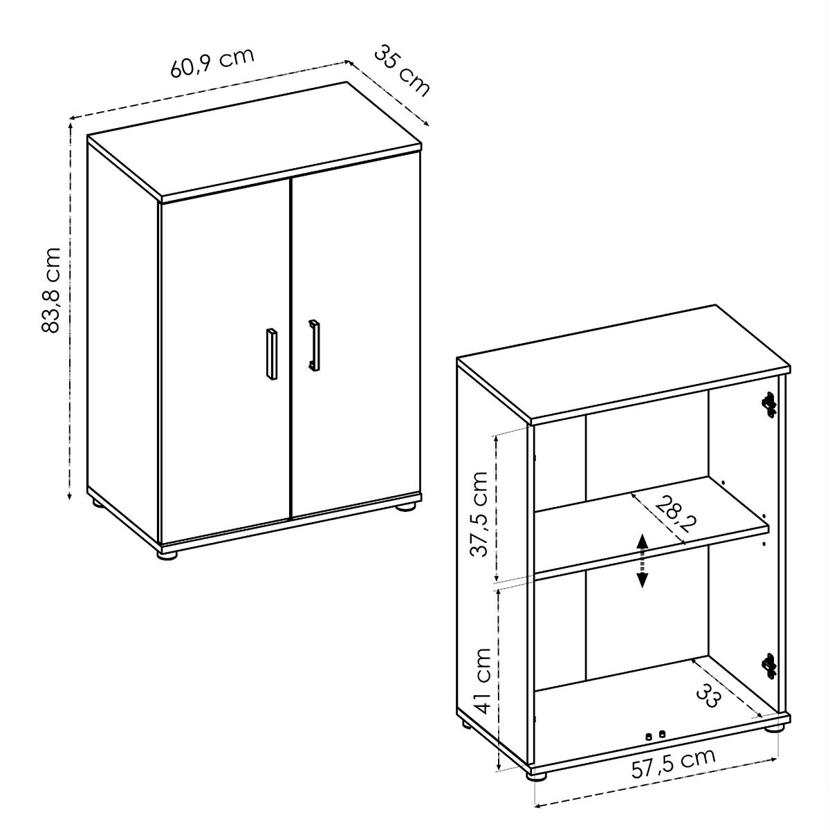 Moble baix amb 2 portes model BARX.